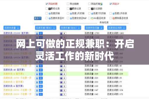 网上可做的正规兼职：开启灵活工作的新时代