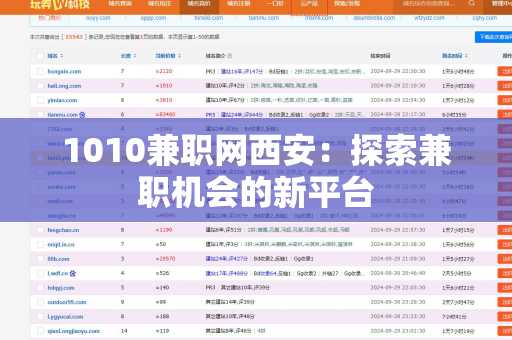 1010兼职网西安：探索兼职机会的新平台