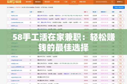 58手工活在家兼职：轻松赚钱的最佳选择