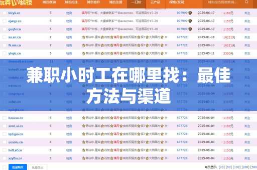 兼职小时工在哪里找：最佳方法与渠道
