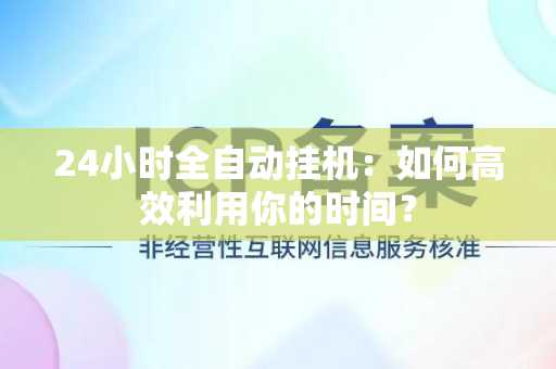 24小时全自动挂机：如何高效利用你的时间？