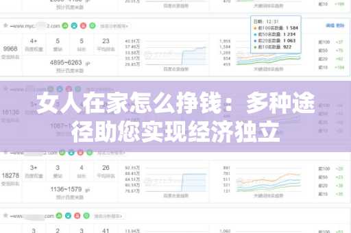 女人在家怎么挣钱：多种途径助您实现经济独立