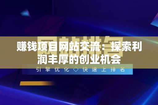 赚钱项目网站交流：探索利润丰厚的创业机会