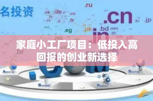 家庭小工厂项目：低投入高回报的创业新选择