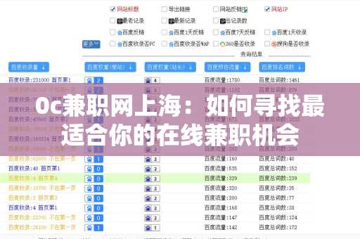 0c兼职网上海：如何寻找最适合你的在线兼职机会