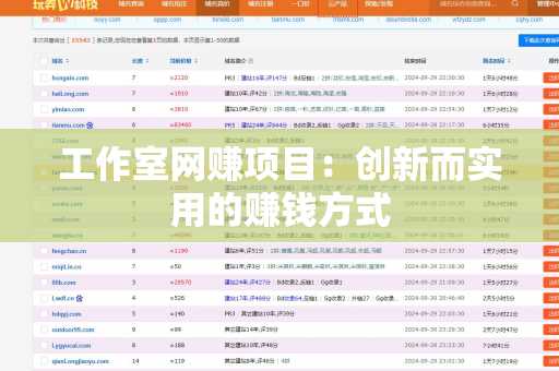 工作室网赚项目：创新而实用的赚钱方式