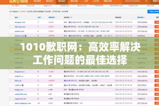 1010歉职网：高效率解决工作问题的最佳选择