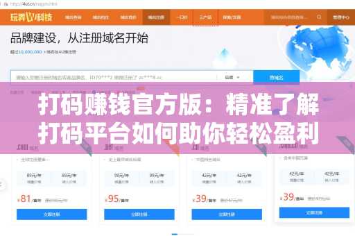 打码赚钱官方版：精准了解打码平台如何助你轻松盈利