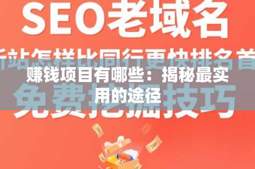 赚钱项目有哪些：揭秘最实用的途径