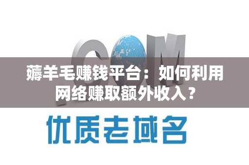 薅羊毛赚钱平台：如何利用网络赚取额外收入？