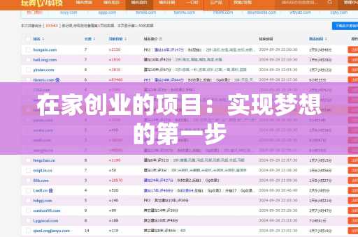 在家创业的项目：实现梦想的第一步