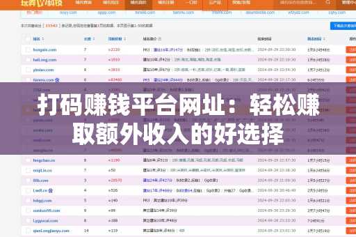 打码赚钱平台网址：轻松赚取额外收入的好选择