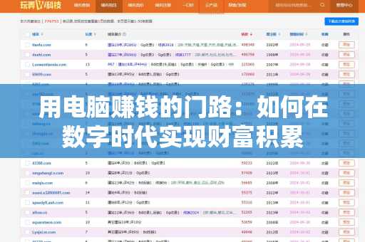 用电脑赚钱的门路：如何在数字时代实现财富积累