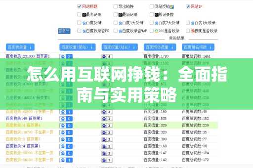 怎么用互联网挣钱：全面指南与实用策略