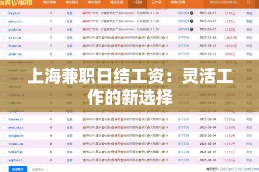 上海兼职日结工资：灵活工作的新选择