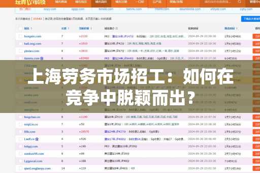 上海劳务市场招工：如何在竞争中脱颖而出？