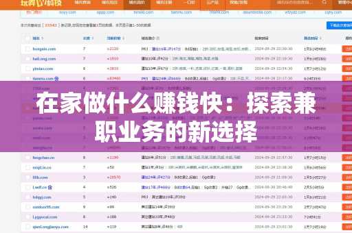 在家做什么赚钱快：探索兼职业务的新选择